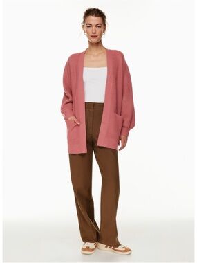 Aritzia Wilfred Free Unwind Merino Wool Cardigan in Pink Size M